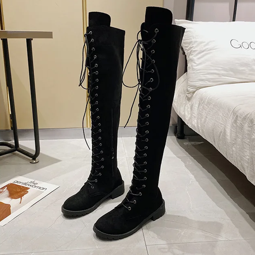 Funki Findz | Boots | Women's Over Knee Lace Up Long Boots