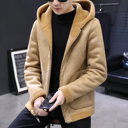 Funki Findz | Jackets | Men's Hooded Winter Faux Leather Jacket