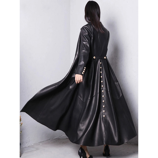 Funki Findz | Jackets | Women's Long Faux Leather Swing Coat