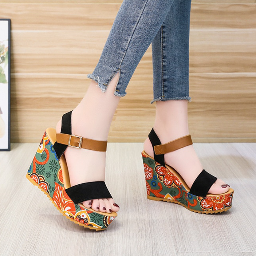 Funki Findz | Shoes | Women's Floral Platform Wedge Sandals