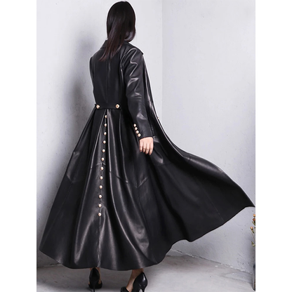 Funki Findz | Jackets | Women's Long Faux Leather Swing Coat