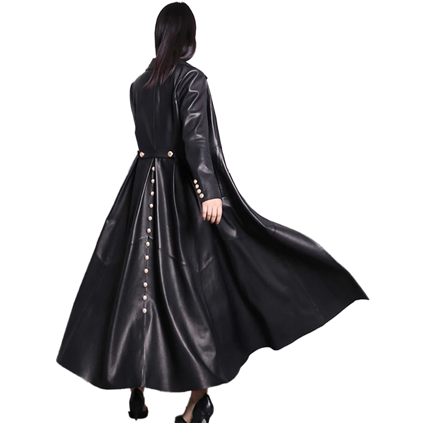 Funki Findz | Jackets | Women's Long Faux Leather Swing Coat