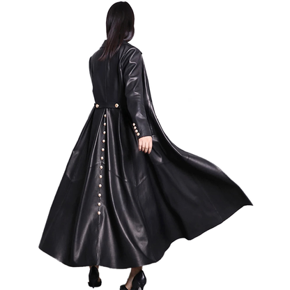 Funki Findz | Jackets | Women's Long Faux Leather Swing Coat