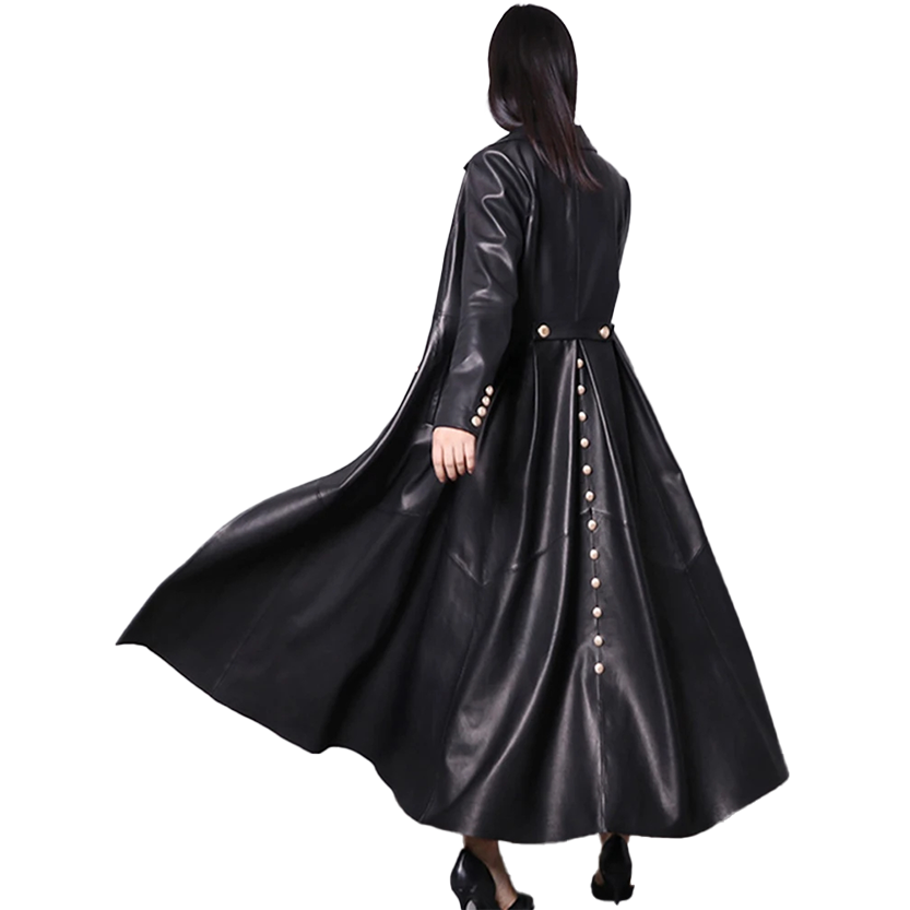 Funki Findz | Jackets | Women's Long Faux Leather Swing Coat