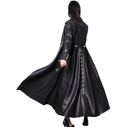 Funki Findz | Jackets | Women's Long Faux Leather Swing Coat
