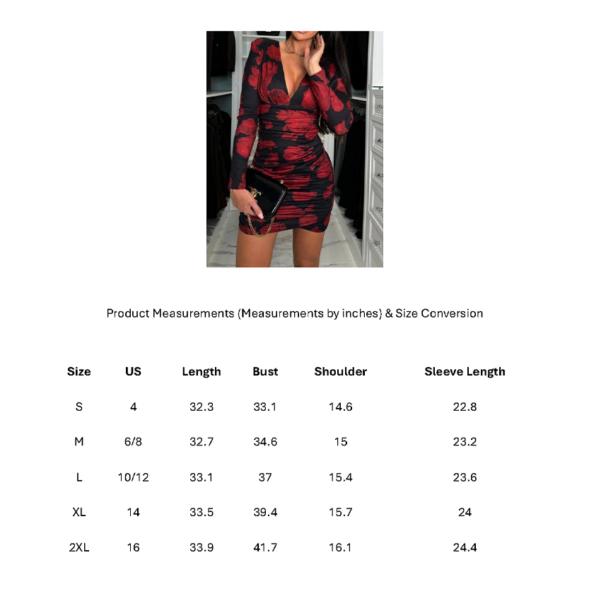 Funki Findz | Dresses | Women's Ruche Floral Short Wrap Dress