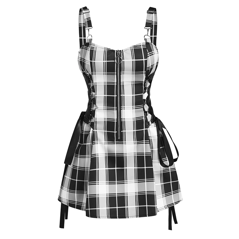 Funki Findz | Dresses | Women's Fairy Grunge Plaid Mini Dress