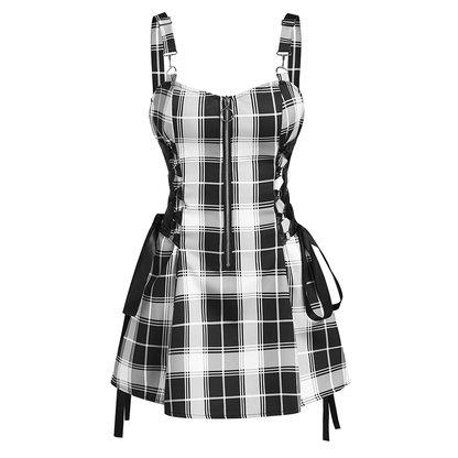 Funki Findz | Dresses | Women's Fairy Grunge Plaid Mini Dress