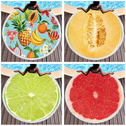 Funki Findz | Beach Mats | Fruit Printed Beach Mat Towel Throw