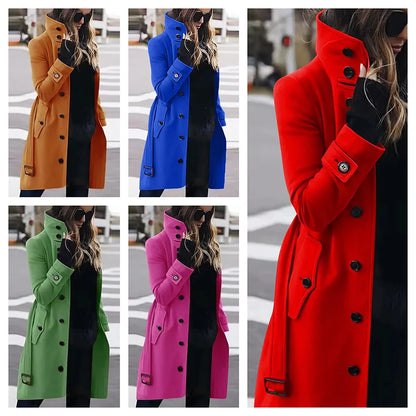 Funki Findz | Jackets | Women's Wool Blend Stand Collar Coat