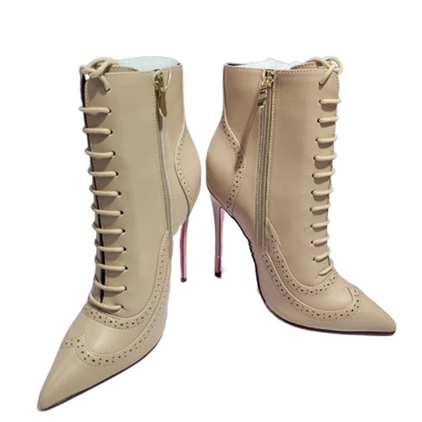 Funki Findz | Boots | Women's Lace Up Pointy Ankle Boots