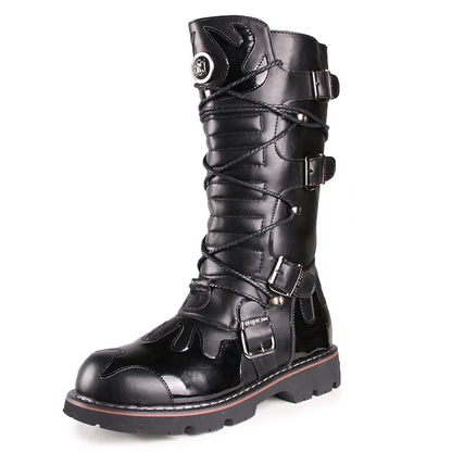 Funki Findz | Boots | Men's Knee-High Combat Motorcycle Boots