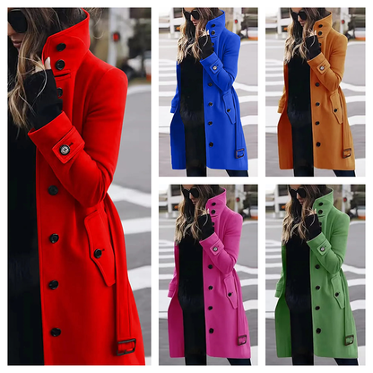 Funki Findz | Jackets | Women's Wool Blend Stand Collar Coat