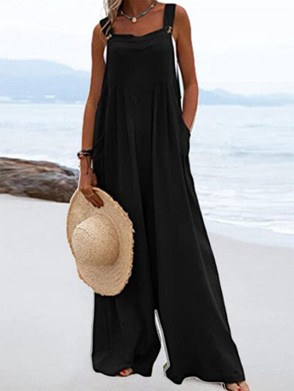 Funki Findz | Pants | Women's Elegant Wide Leg Bib Romper