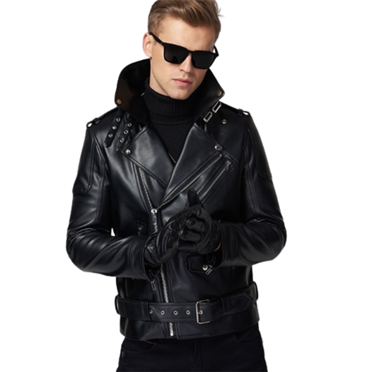 Funki Findz | Jackets | Men's Stylish Faux Leather Biker Jacket