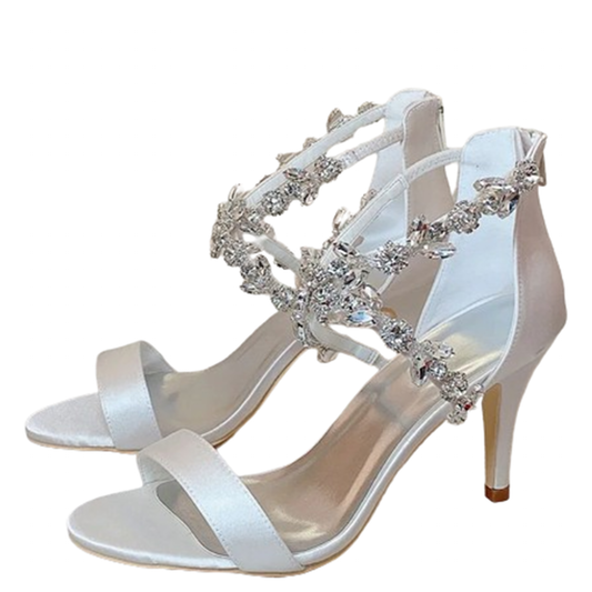 Funki Findz | Shoes | Women's Crystal Satin Wedding Sandals