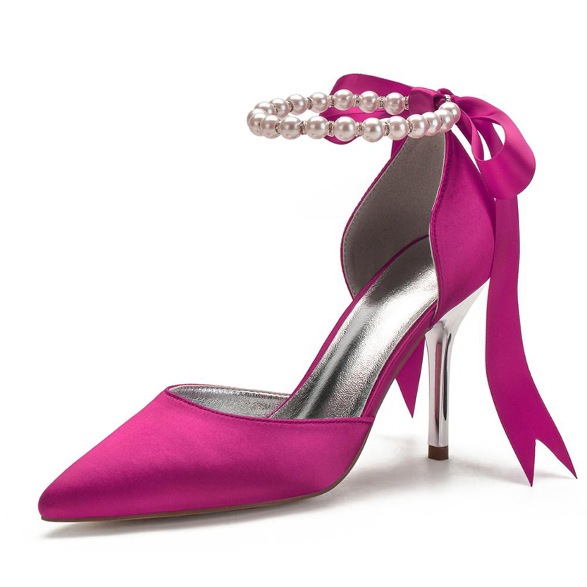 Funki Findz | Shoes | Women's Satin Pearls High Wedding Shoes