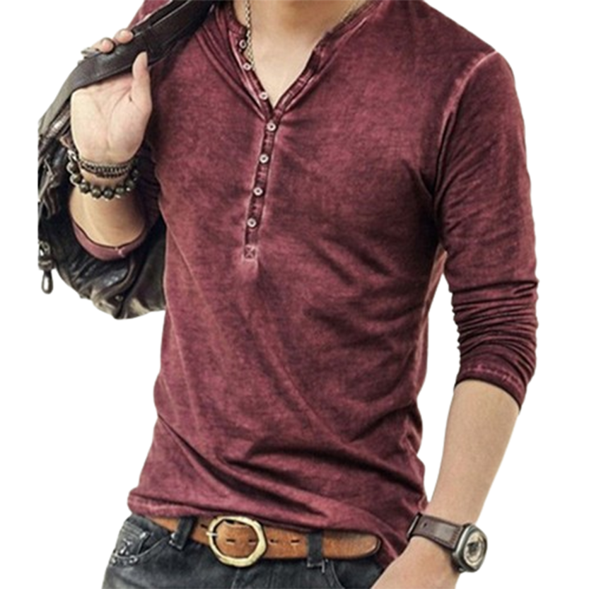 Funki Findz | Shirts | Men's Casual Long Sleeve V-Neck Tee Shirt
