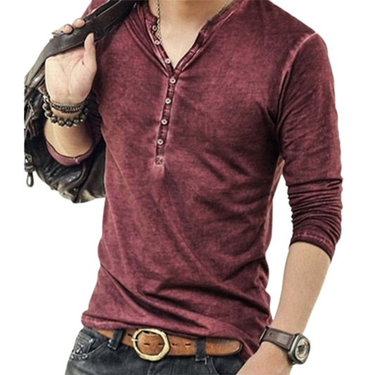 Funki Findz | Shirts | Men's Casual Long Sleeve V-Neck Tee Shirt