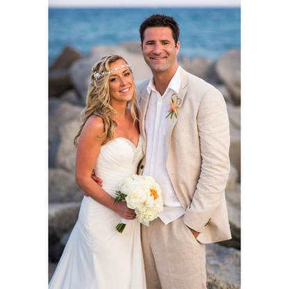Funki Findz | Suits | Men's 2 Pcs Linen Beach Wedding Suit