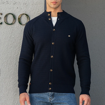 Funki Findz | Sweaters | Men's Mock Neck Button Knit Cardigan