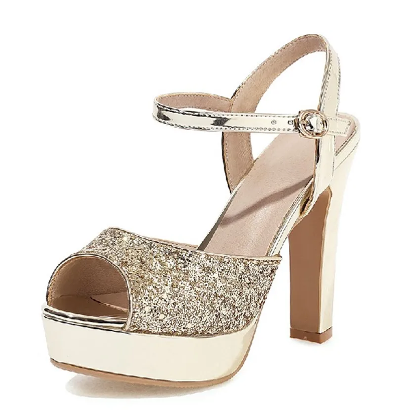 Funki Findz | Shoes | Women's Gold Silver High Chunky Sandals