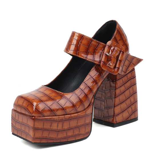 Funki Findz | Shoes | Women's Stone Pattern High-Heel Platform