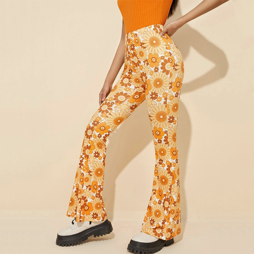 Funki Findz | Pants | Women's Boho Floral Hippie Flared Pants
