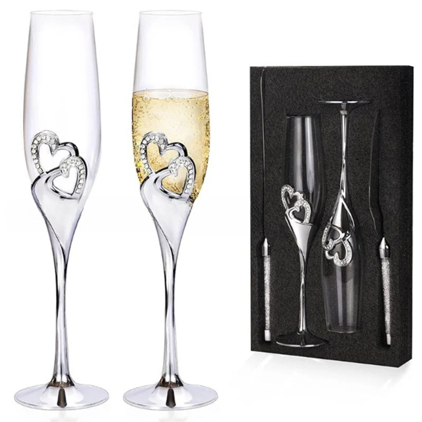 Funki Findz | Glasses | Wedding Champagne Flutes Cake Set x 4