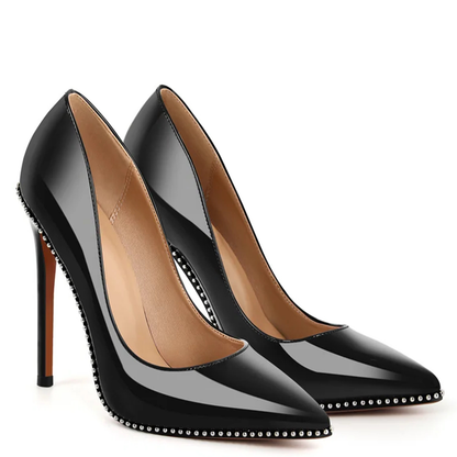 Funki Findz | Shoes | Women's Patent Black Studded Stilettos