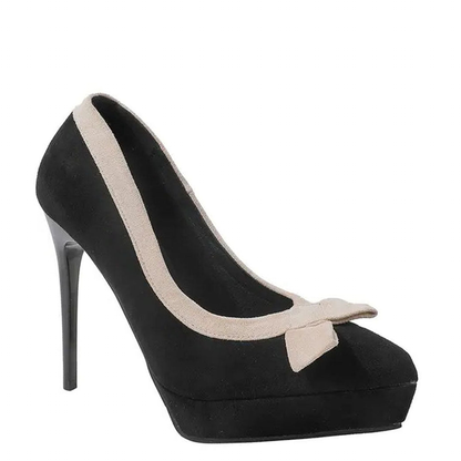 Funki Findz | Shoes | Women's Suede Bow Tie Platorm Heels