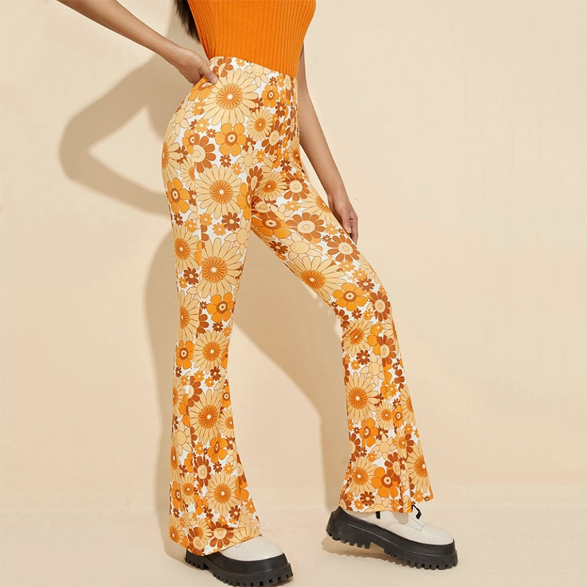 Funki Findz | Pants | Women's Boho Floral Hippie Flared Pants