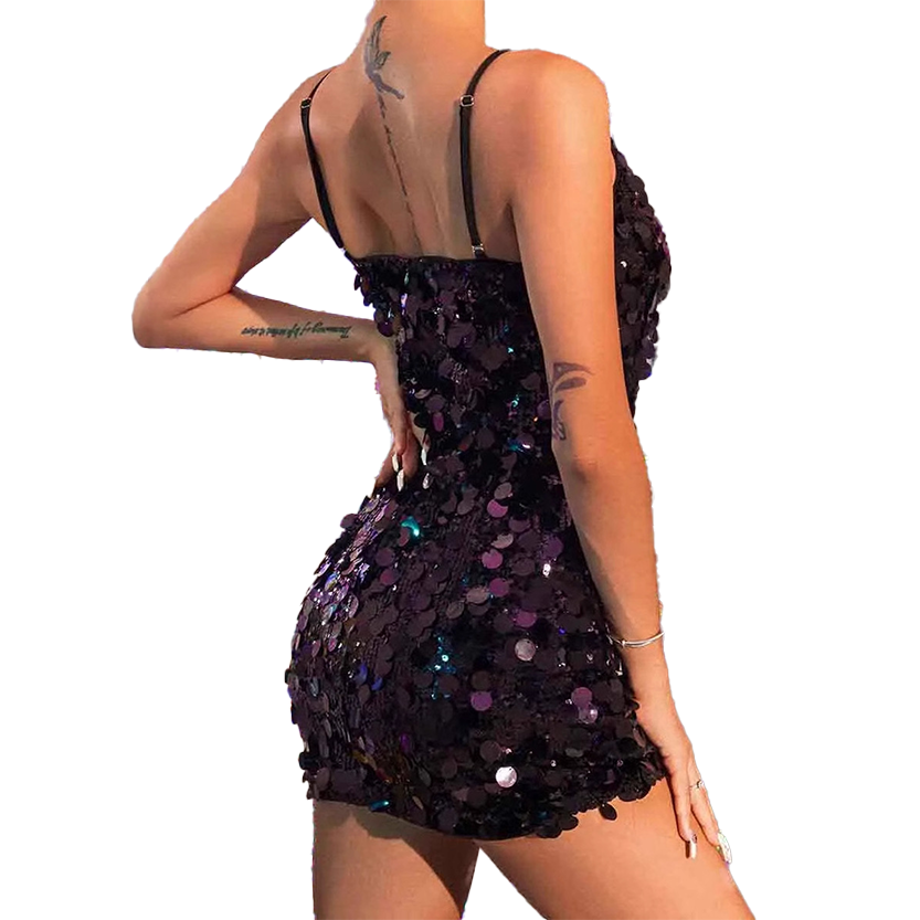 Funki Findz | Dresses | Women's Sparkly Sequin Sling Mini Dress