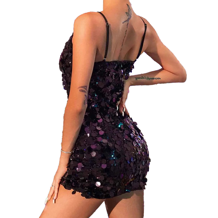 Funki Findz | Dresses | Women's Sparkly Sequin Sling Mini Dress