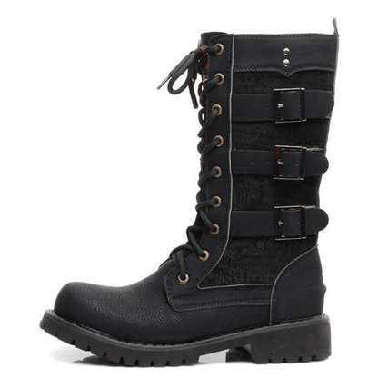 Funki Findz | Boots | Men's Gothic Motorcycle Mid-Calf Boots