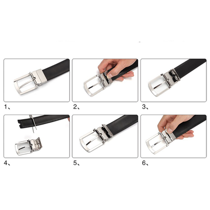 Funki Findz | Belts | Men's Luxury Leather Belt Reversible Buckle