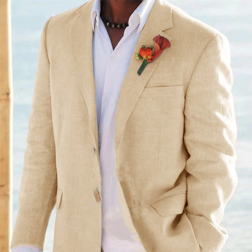 Funki Findz | Suits | Men's 2 Pcs Linen Beach Wedding Suit