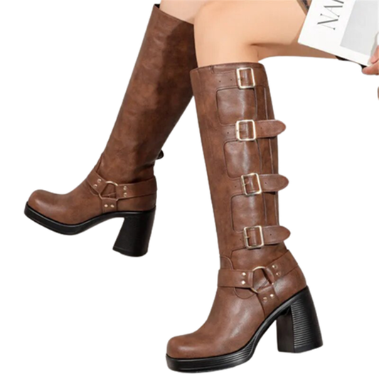 Funki Findz | Boots | Women's Gothic Punk Multi-Buckle Boots