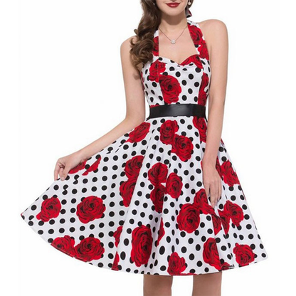 Funki Findz | Dresses | Women's Polka Dot Swing Halter Dress
