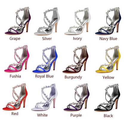 Funki Findz | Shoes | Women's Satin Crystal Bridal Prom Stilettos