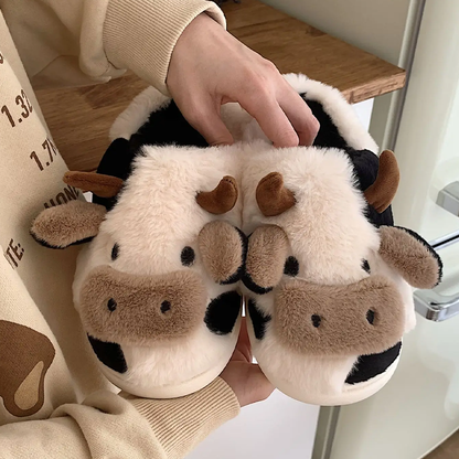 Funki Findz | Shoes | Women's Cute Plush Warm Cow Slippers