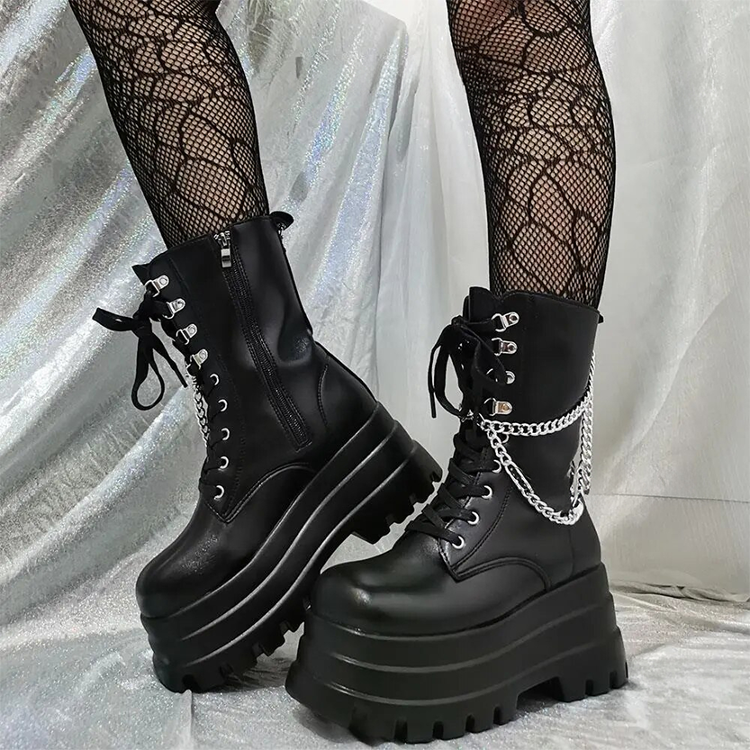 Funki Findz | Boots | Women's Gothic Punk Retro Biker Boots