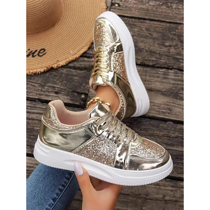 Funki Findz | Shoes | Women's Gold Sequins Platform Sneakers