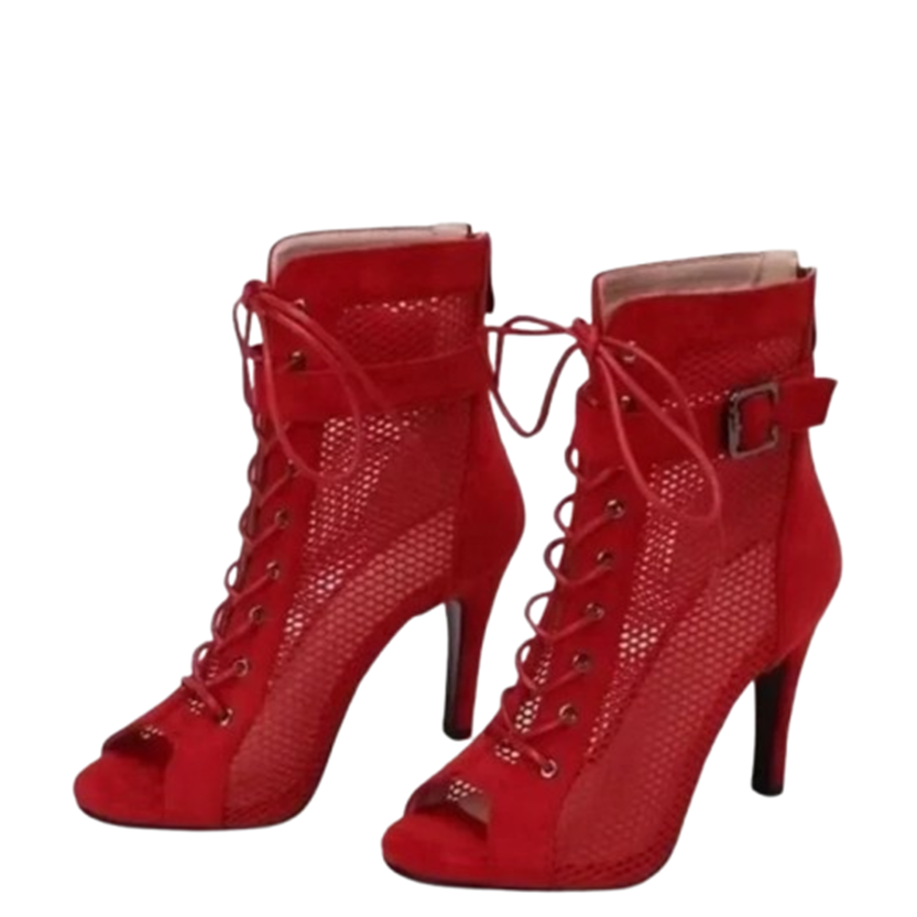 Funki Findz | Boots | Women's Mesh Lace Up Buckle Ankle Boots