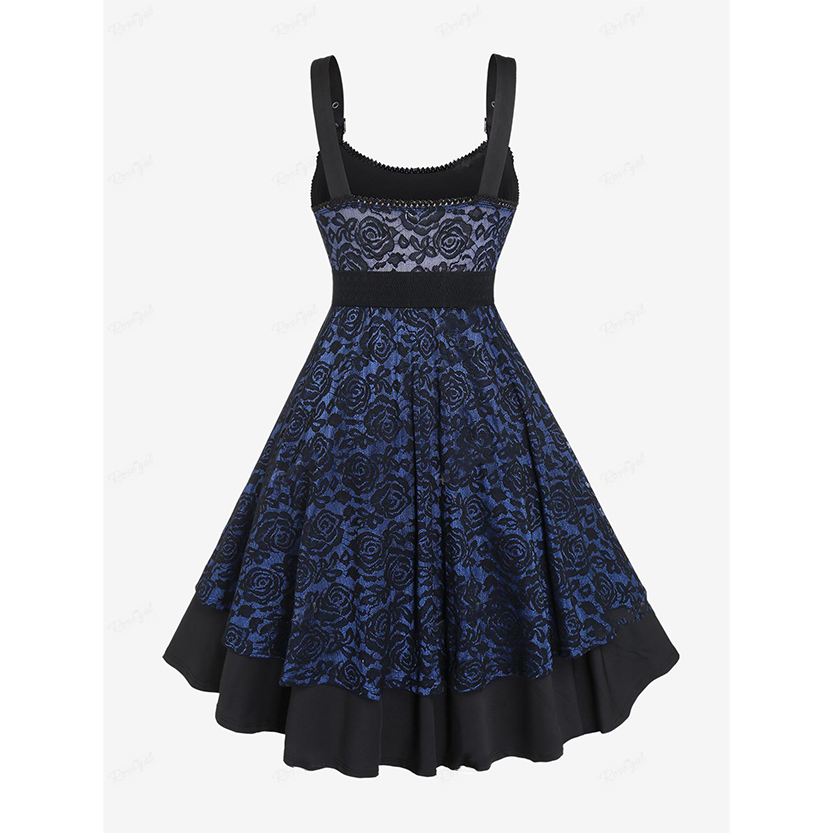 Funki Findz | Dresses | Women's Floral Lace Buckle Strap Dress