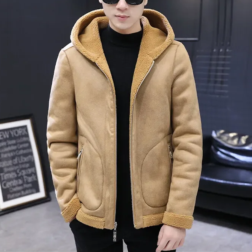 Funki Findz | Jackets | Men's Hooded Winter Faux Leather Jacket