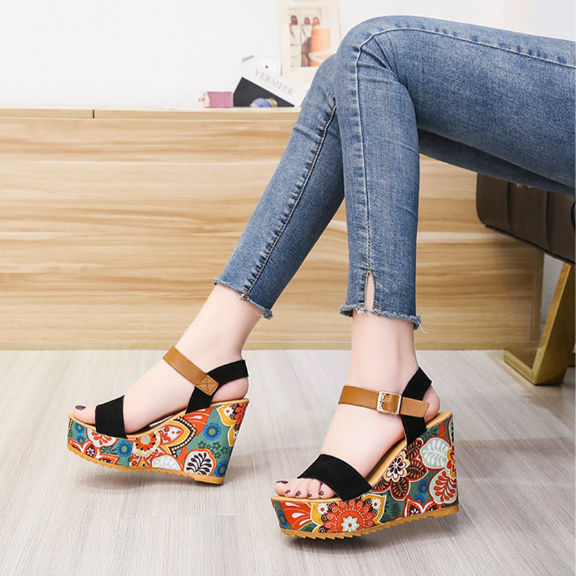 Funki Findz | Shoes | Women's Floral Platform Wedge Sandals