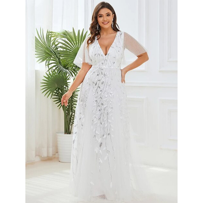 Funki Findz | Dresses | Women's Long Sequin Lace Formal Dress