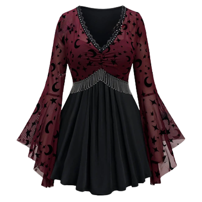 Funki Findz | Shirts | Women's Elegant Chiffon Steampunk Shirt