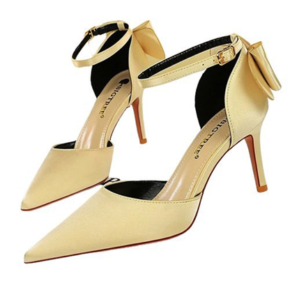 Funki Findz | Shoes | Women's Elegant Silk Bow Stiletto Pumps